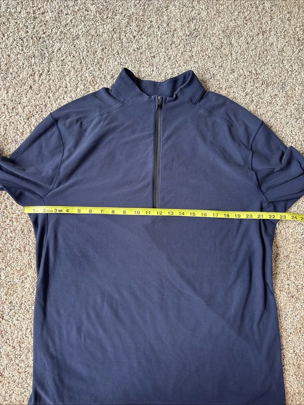 Lululemon Pullover Small Surge Warm Half Zip Rulu Heathered Hero Blue Black